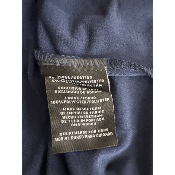 R&M Richards Womens Navy Cascade Wrap Dress Waist Sash formal size 10 new $99 - Picture 7 of 9